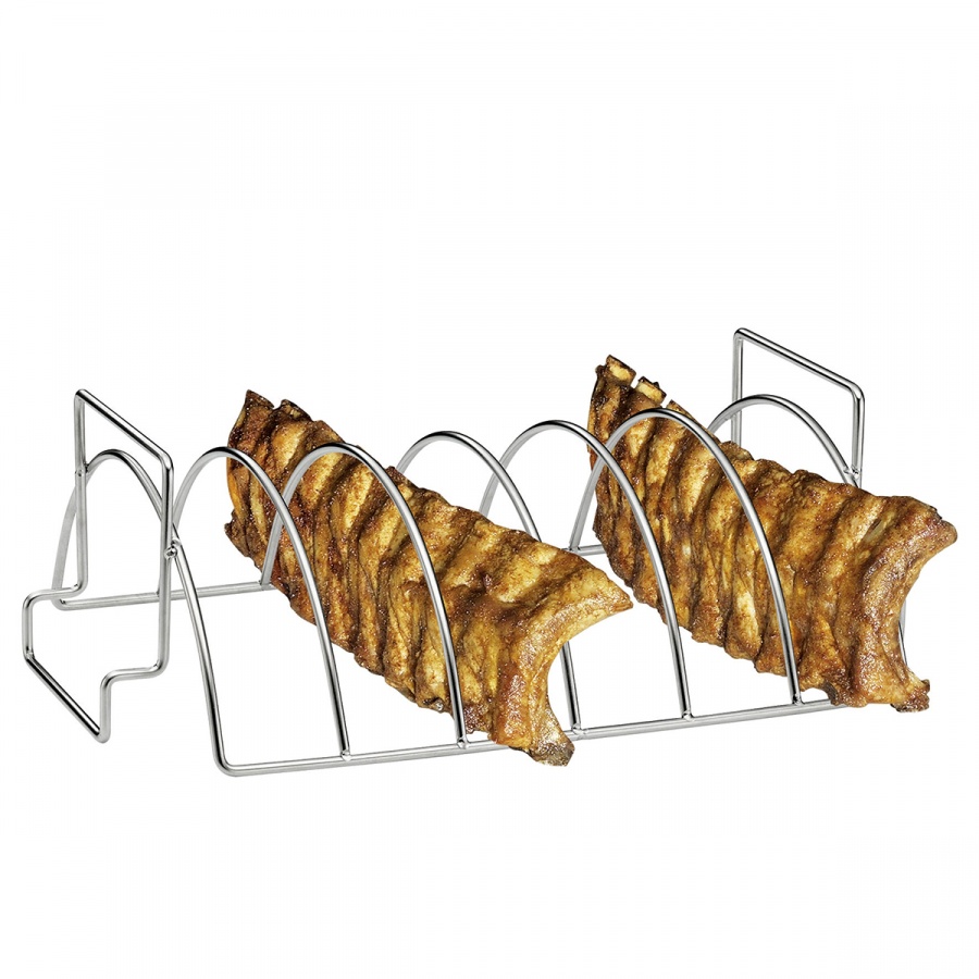 Dwustronny stojak do grillowania 38x25,5x12,5 cm Kuchenprofi srebrny