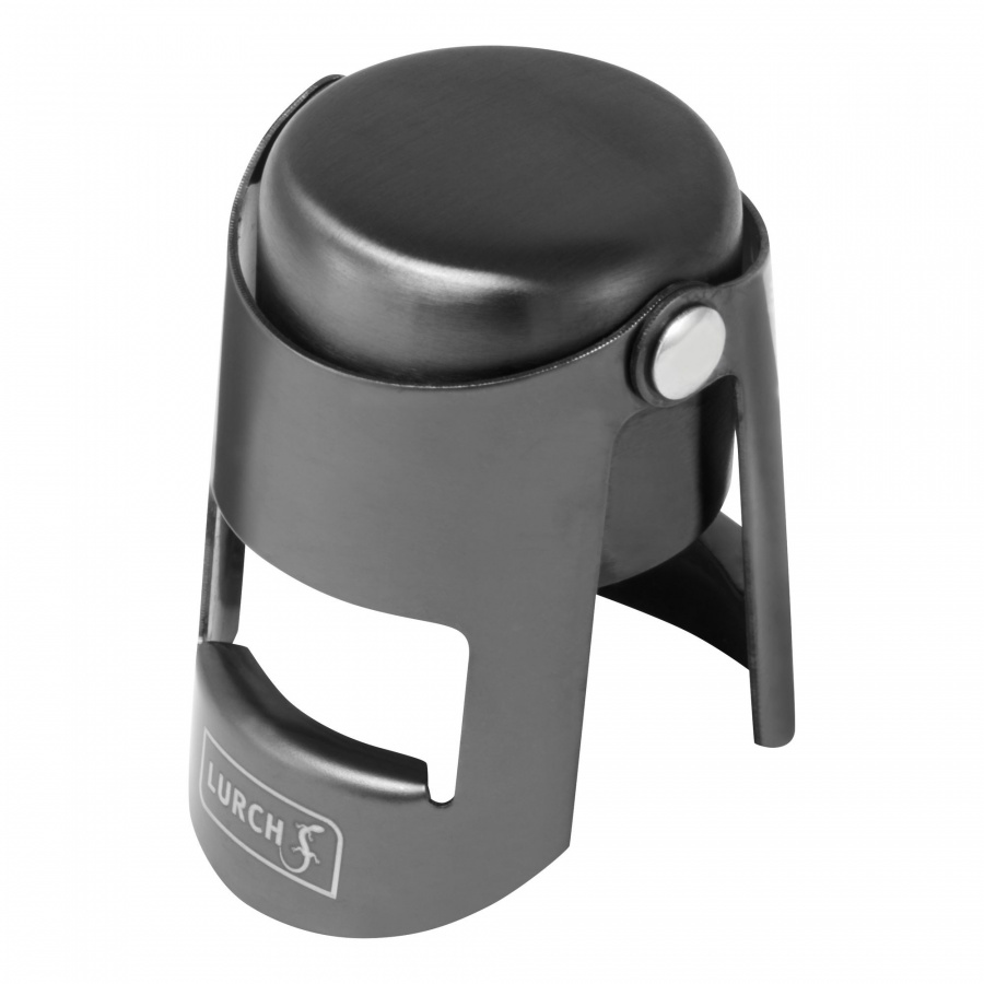 Korek do szampana, stal nierdzewna/silikon, śred. 3,5 x 6 cm, ciemnoszary