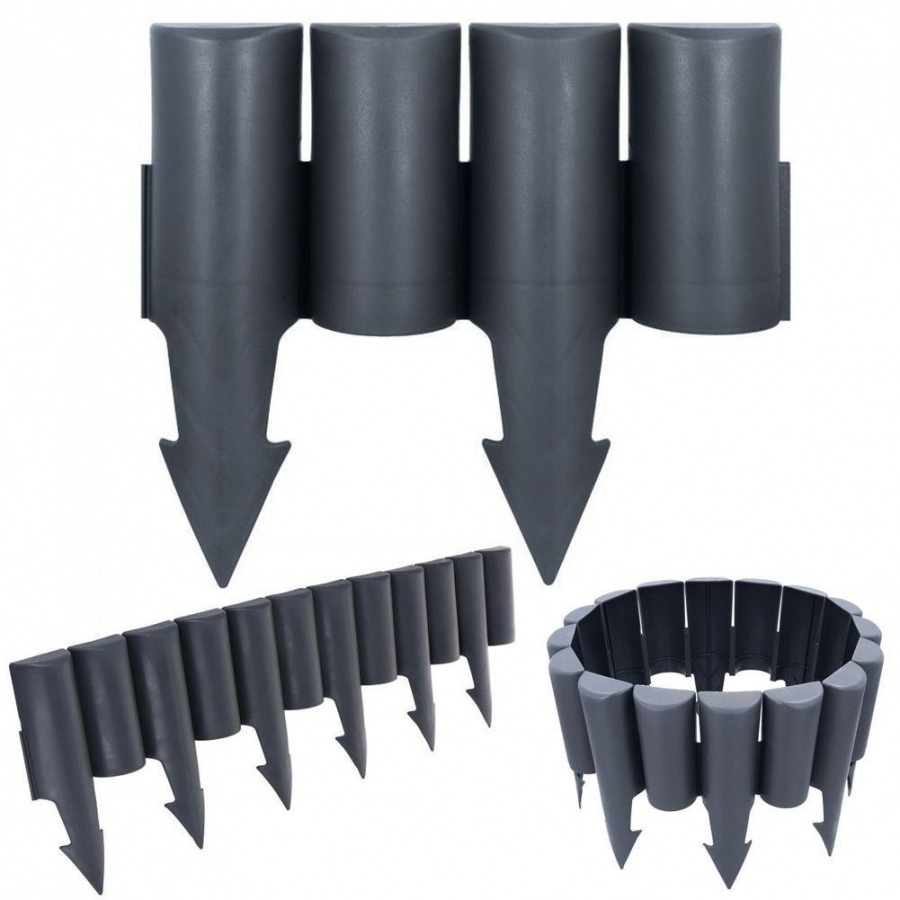 Palisada płotek ogrodowy obrzeże do grządek trawnika border grafitowy 25 cm