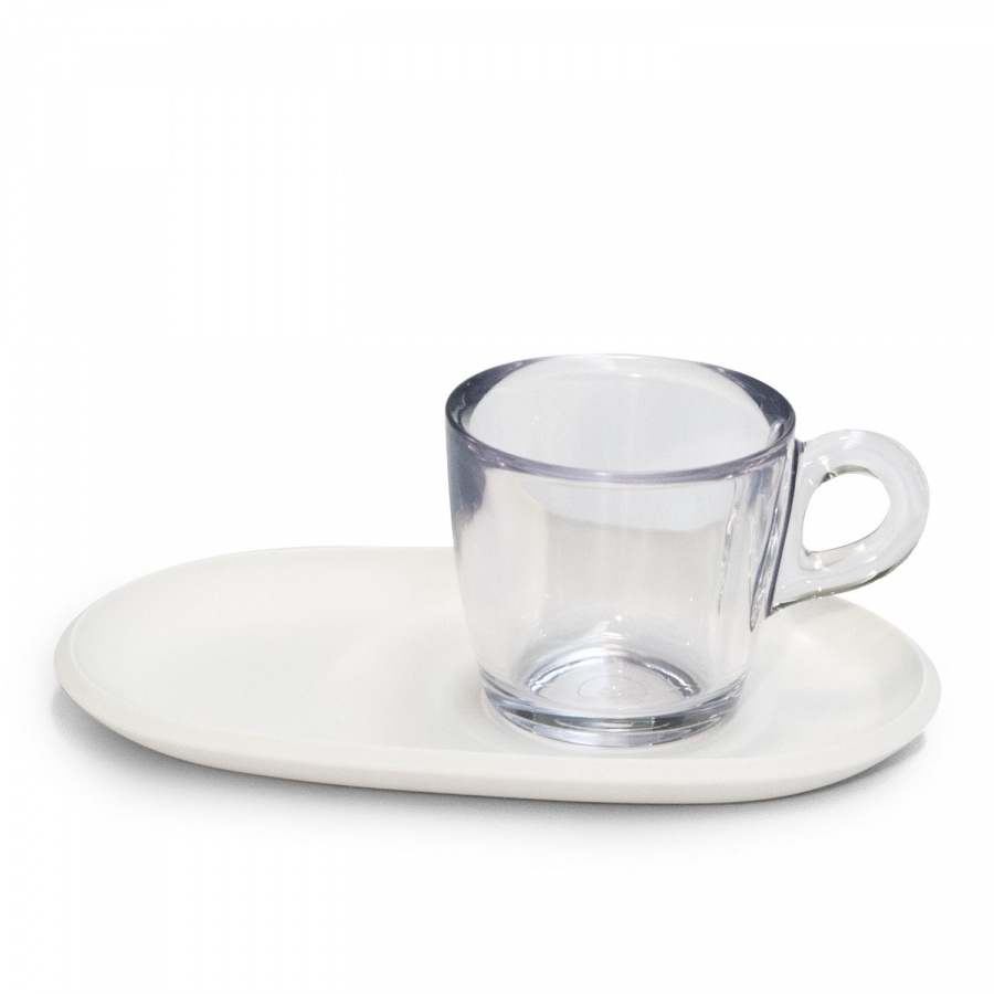 Zestaw dwóch filiżanek biały