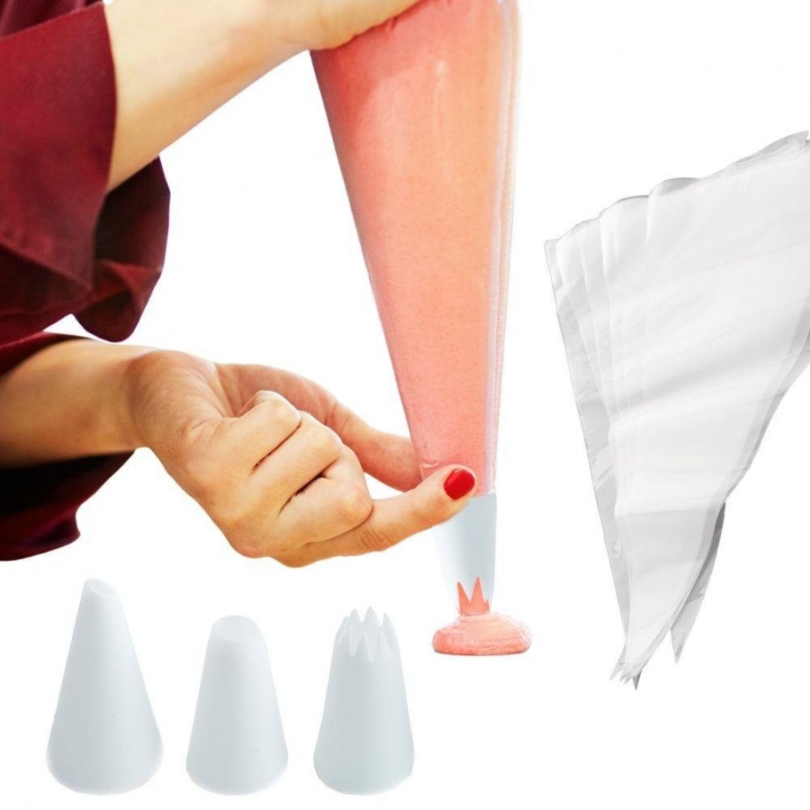 Rękaw, worek cukierniczy do dekoracji, masy, kremu, dekorator, + tylki 12 el.