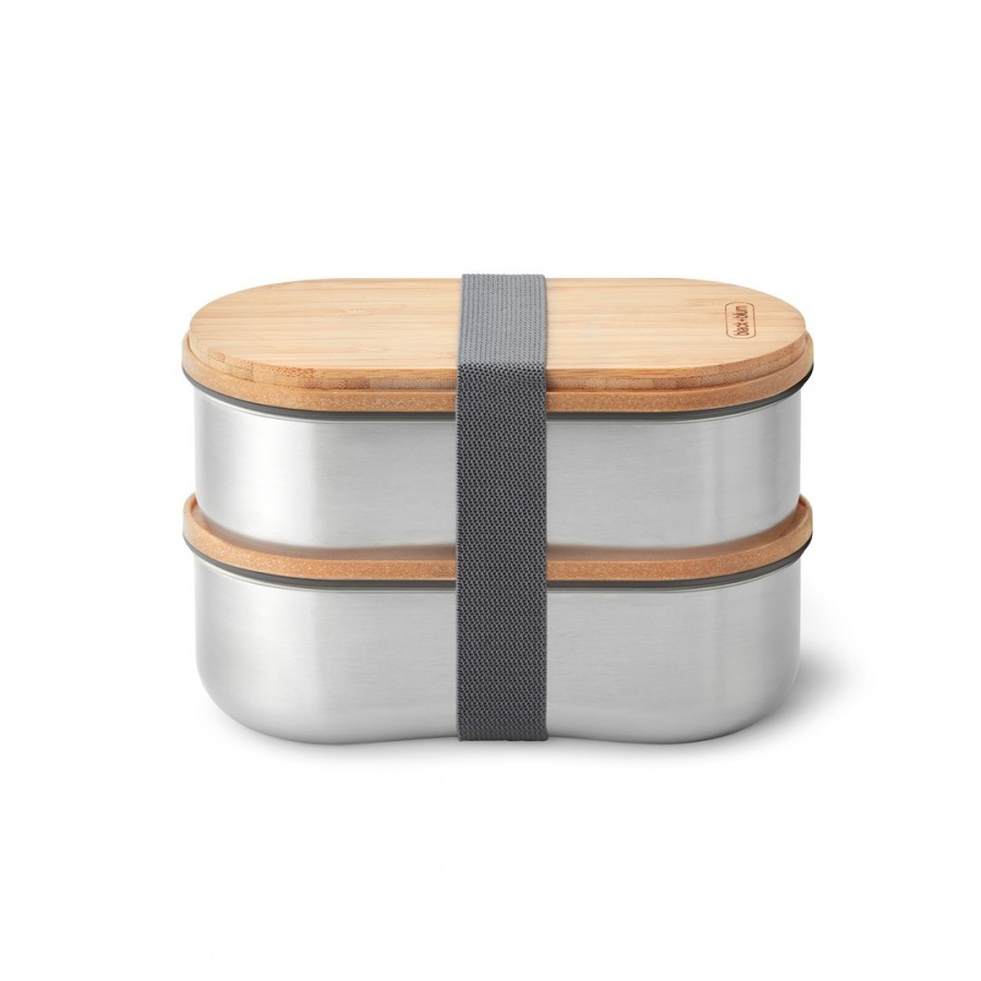 Bb - zestaw 2 lunch boxów stalowych, szary