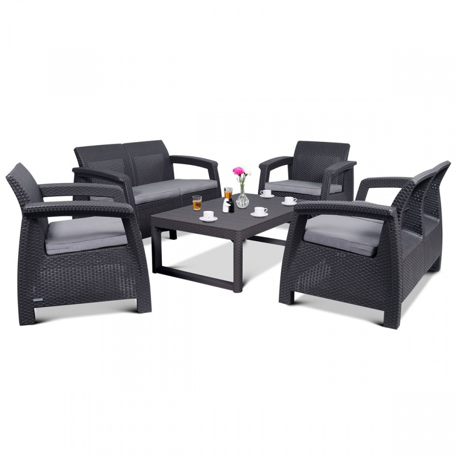 Meble ogrodowe Corfu FIESTA LYON : Kolor - grafit/szary