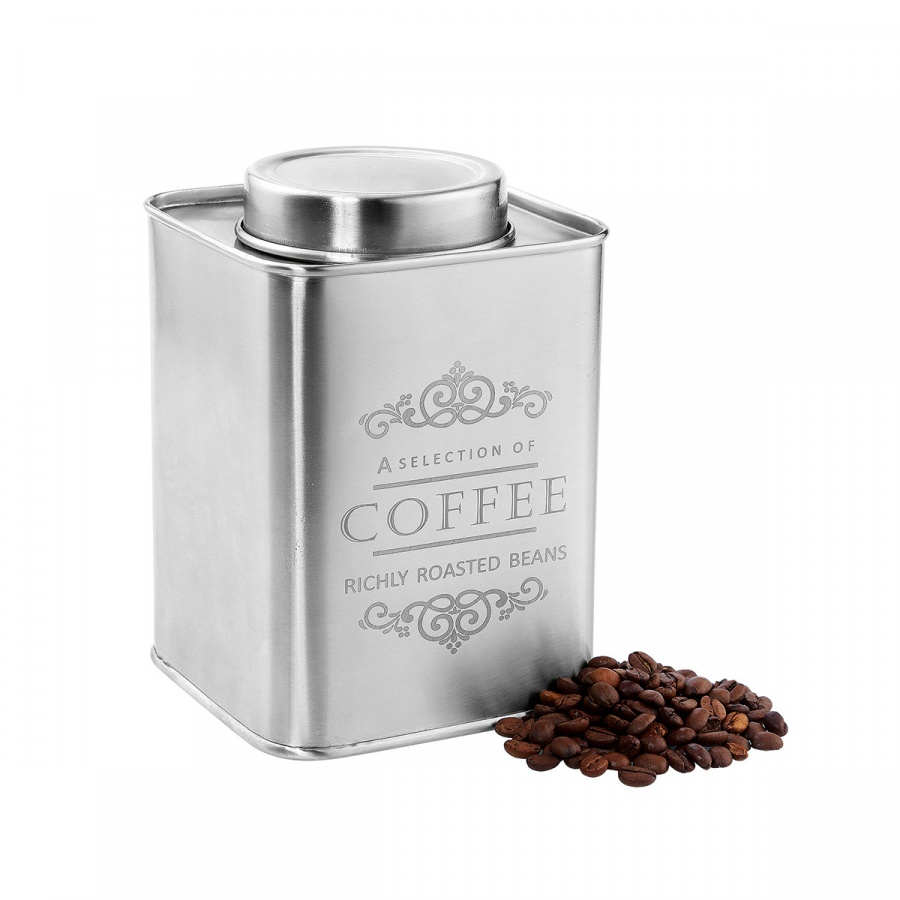 pojemnik na kawę, satynowa stal, 500 g