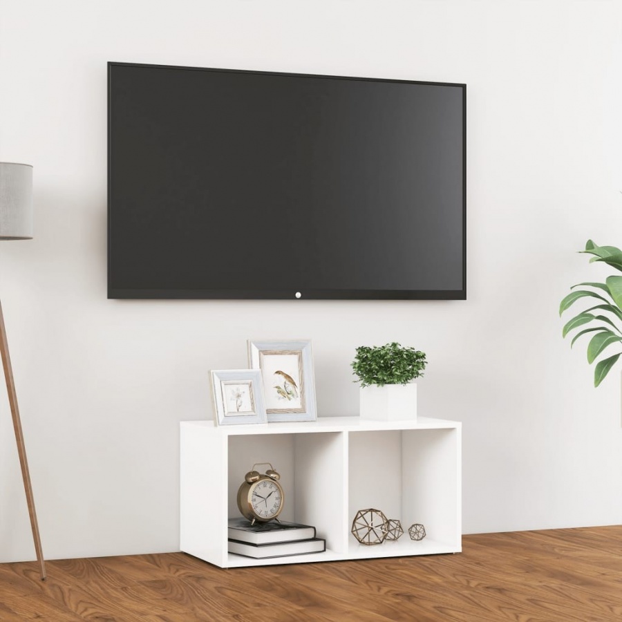 Szafka pod tv, biała, 72x35x36,5 cm, płyta wiórowa
