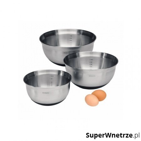 Zestaw misek kuchennych 3 szt Brabantia srebrne