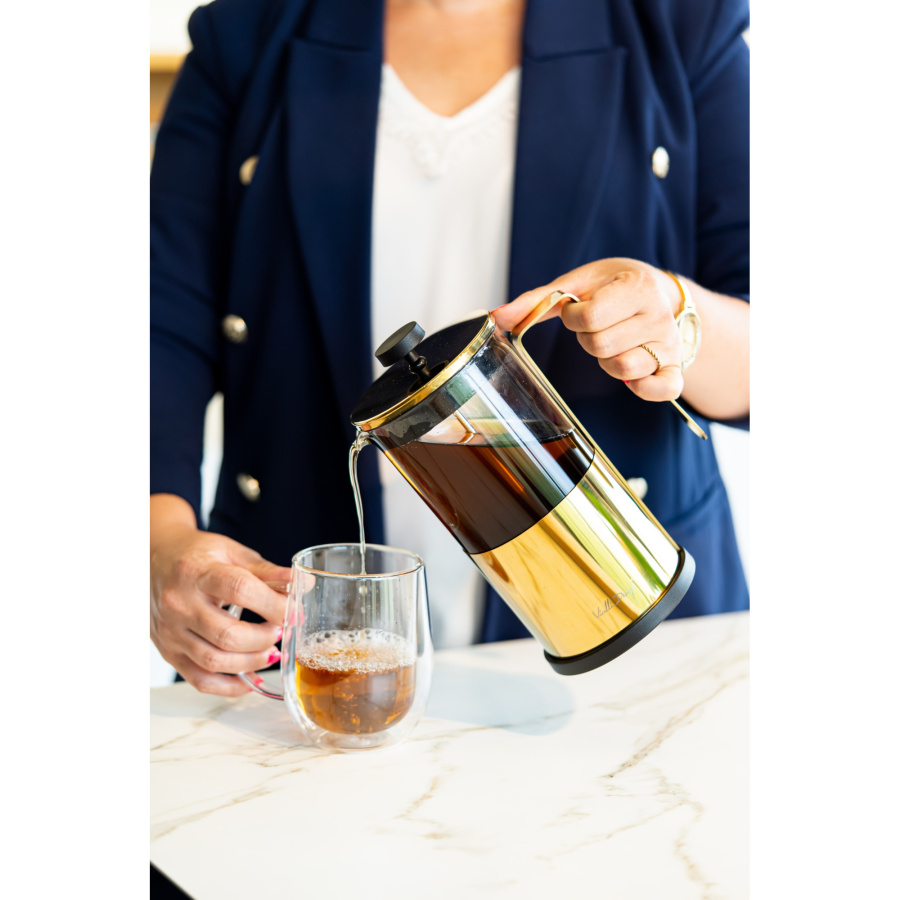 Zaparzacz do kawy i herbaty 1000 ml diamante złoty 0695