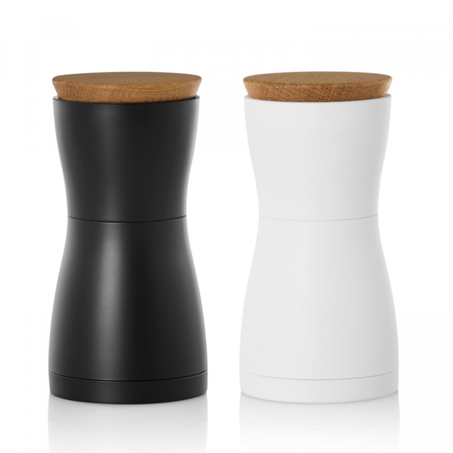 Zestaw młynków do pieprzu i soli twin czarno biały