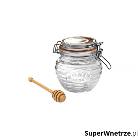 Słoik na miód z czerpakiem 0,4l Kilner przezroczysty