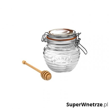 Słoik na miód z czerpakiem 0,4l Kilner przezroczysty
