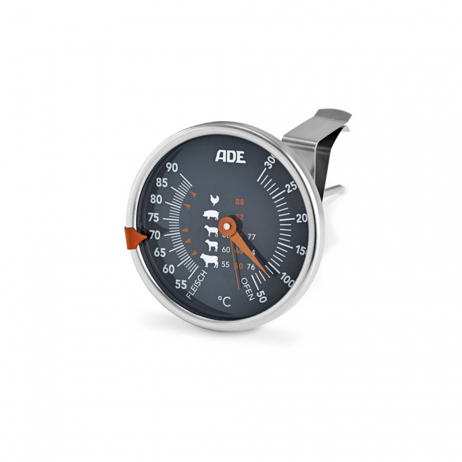 termometr do mięs, do 300°C, śr. 7,5 x 12,5 cm, stal nierdzewna/szkło