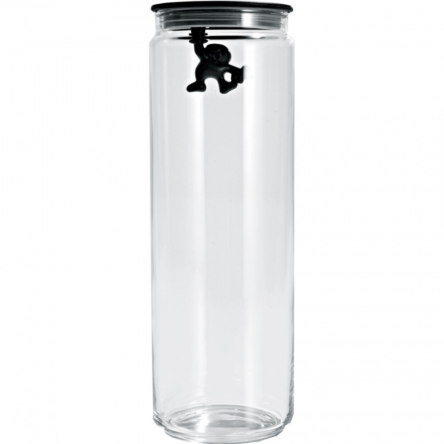 Pojemnik kuchenny 2 l Alessi Gianni achromatics czarna pokrywka