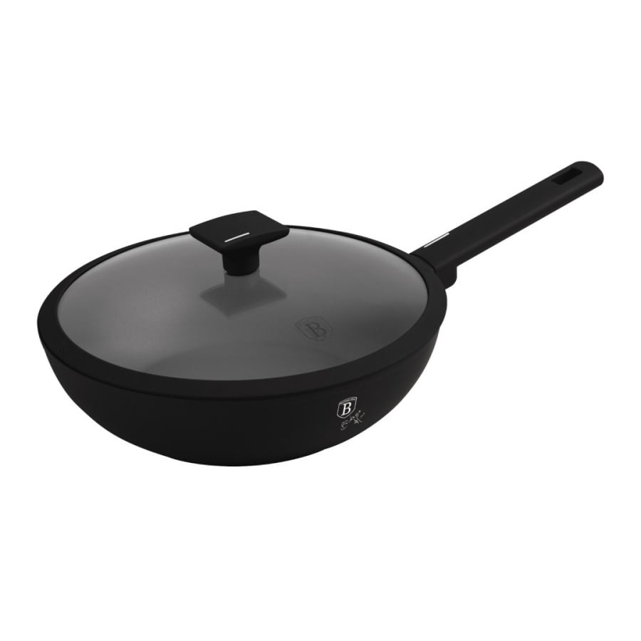 Patelnia wok z pokrywką 28cm BerlingerHaus BH-8181 Matte Black