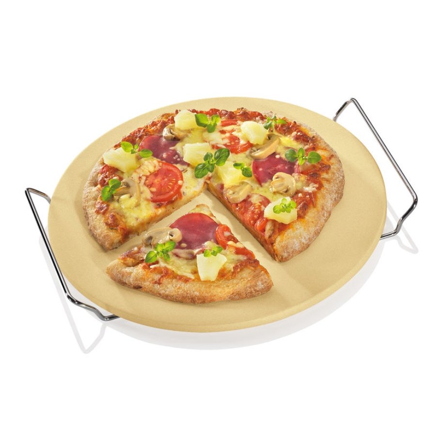 Okrągły kamień do pizzy z podstawką Kuchenprofi