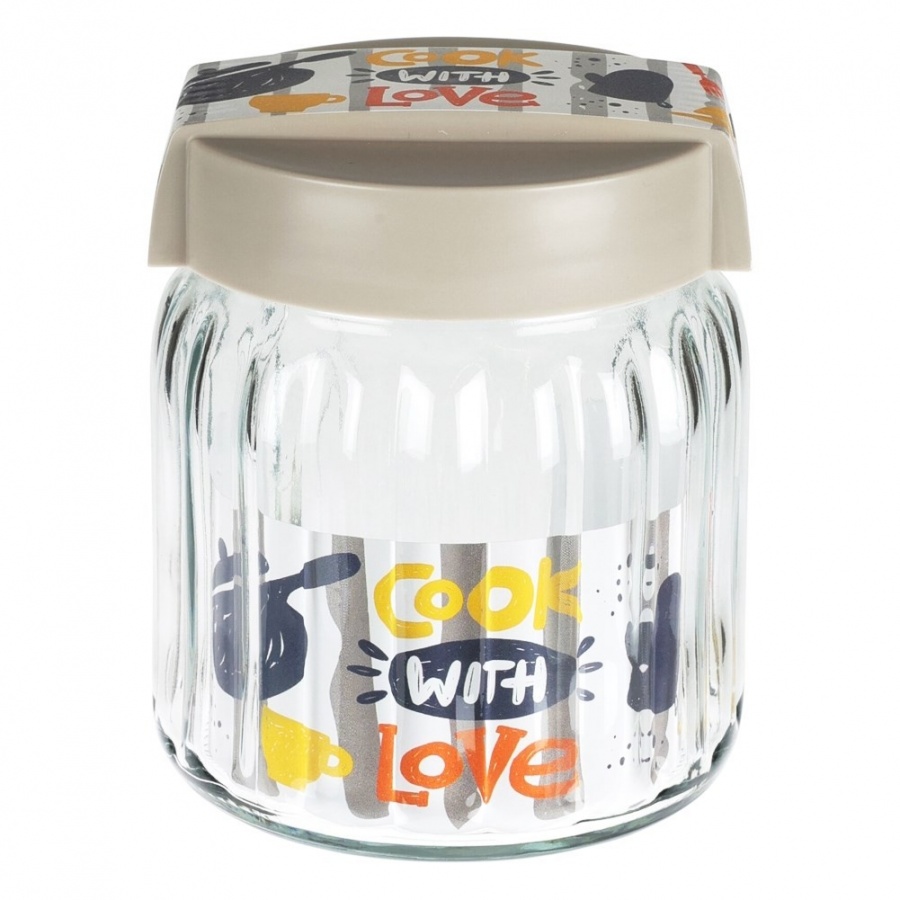 Pojemnik na produkty sypkie szklany 900 ml