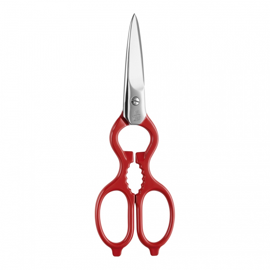 satynowe nożyce uniwersalne czerwone