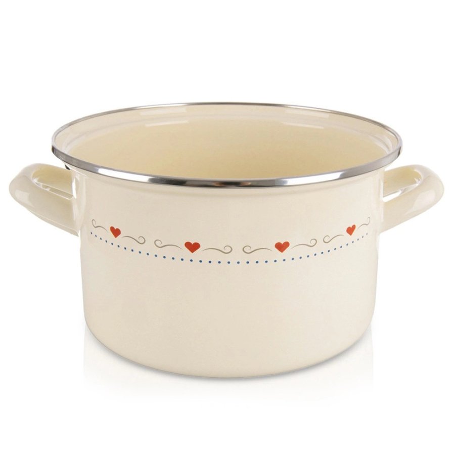 Garnek emaliowany kremowy tonca 20 cm, 3 l