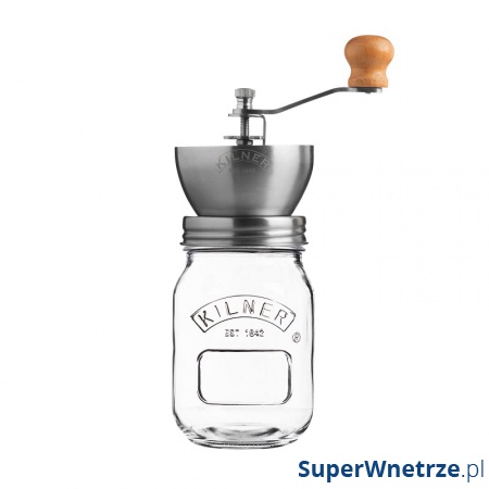 Młynek do kawy 0,5 l Kilner srebrny/przezroczysty