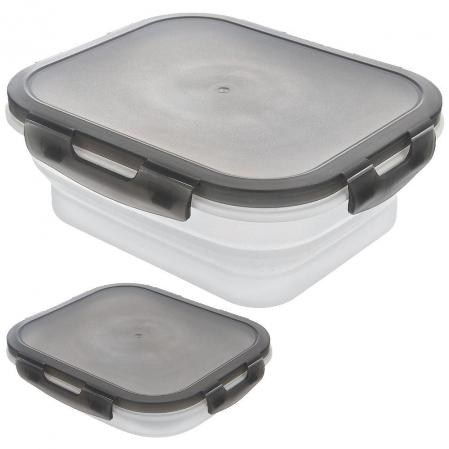 Pojemnik kuchenny silikonowy składany szczelny z uszczelką do przechowywania żywności zamykany 1 l