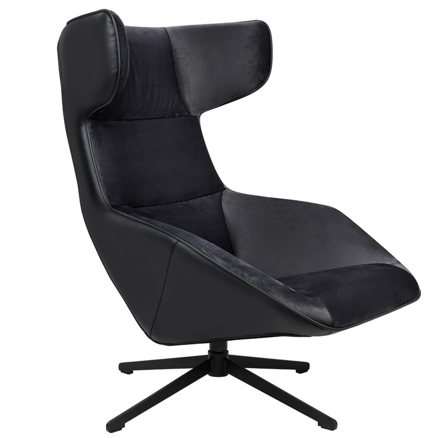 Fotel obrotowy vita velvet czarny pu