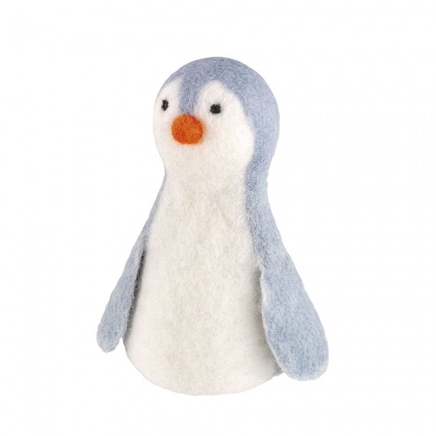 Ogrzewacz na jajko, owcza wełna, wys. 13 cm, pingwin