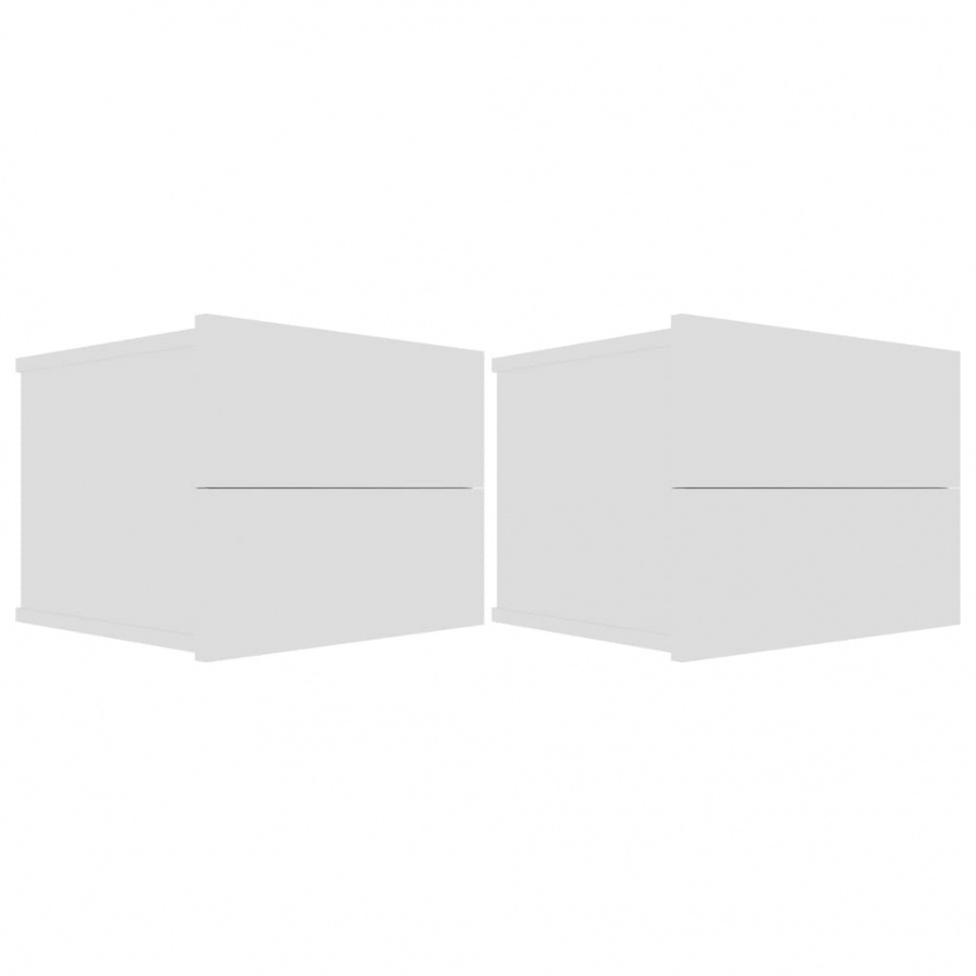 Szafki nocne, 2 szt., białe, 40 x 30 x 30 cm, płyta wiórowa
