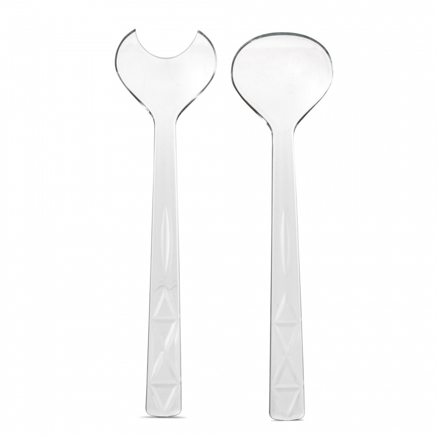 Piknikowe sztućce do sałaty, 2 el., przezroczysty akryl, 26,5 cm