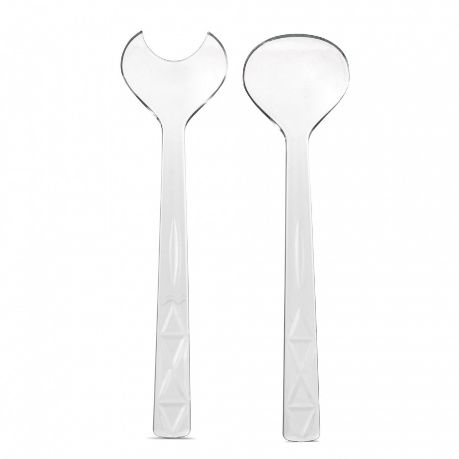 Piknikowe sztućce do sałaty, 2 el., przezroczysty akryl, 26,5 cm