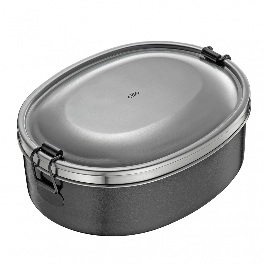 pojemnik na lunch, stal nierdzewna, 18 x 14 x 6 cm, czarny