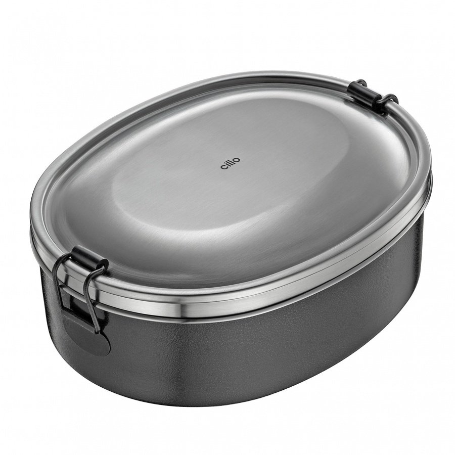 pojemnik na lunch, stal nierdzewna, 18 x 14 x 6 cm, czarny