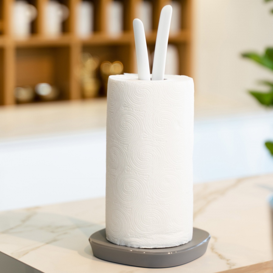 Stojak na ręcznik papierowy szaro-biały Livio 3611