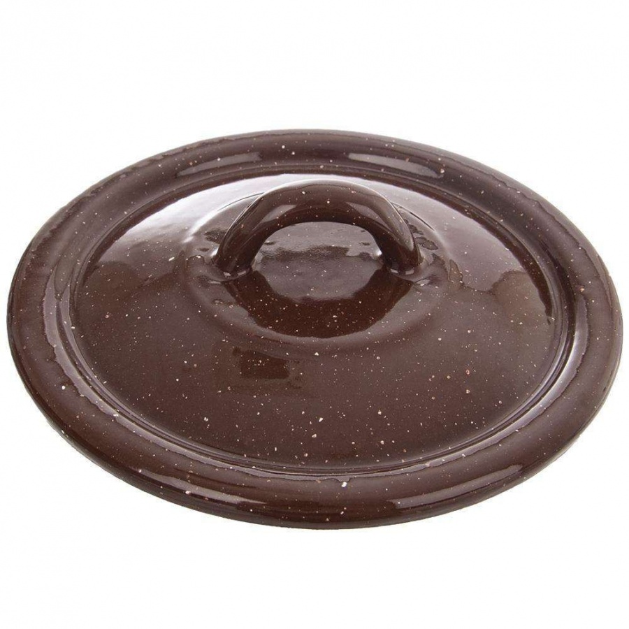 Pokrywka emaliowana, pokrywa do garnka, brązowa, 14 cm