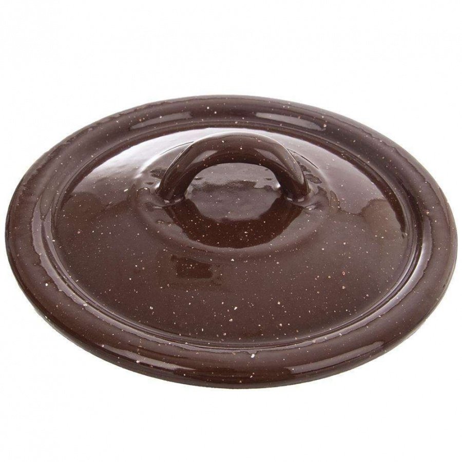 Pokrywka emaliowana, pokrywa do garnka, brązowa, 14 cm