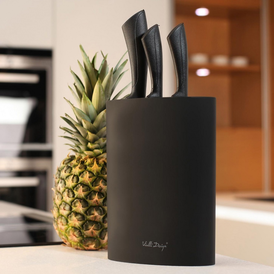 Blok do noży owalny Vialli Design Nero Oval czarny