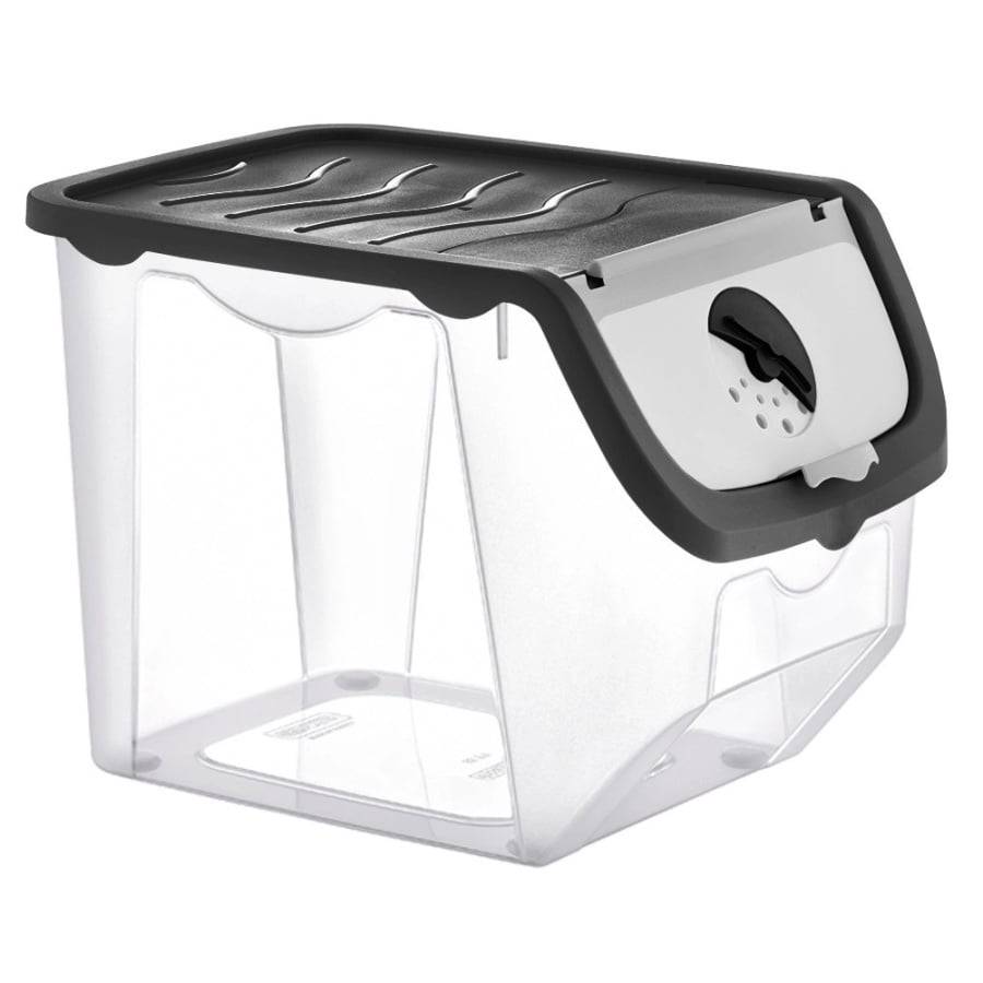 Pojemnik na warzywa i owoce z pokrywą czarny 12 l