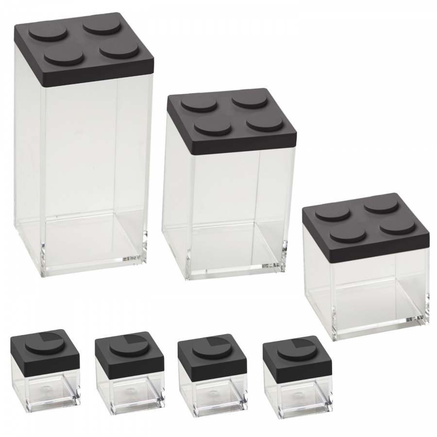 Zestaw pojemników brickstore 7 szt czarny