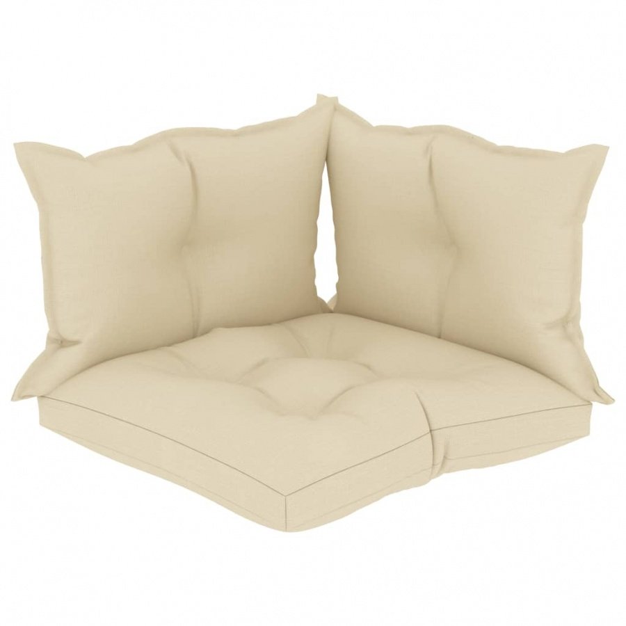 Poduszki na sofę z palet, 3 szt., kremowe, tkanina