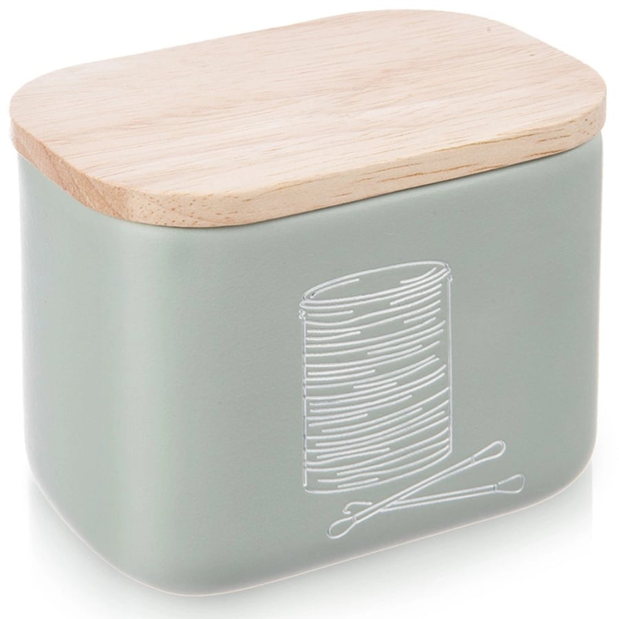 Pojemnik na patyczki i płatki kosmetyczne zielony GREENISH