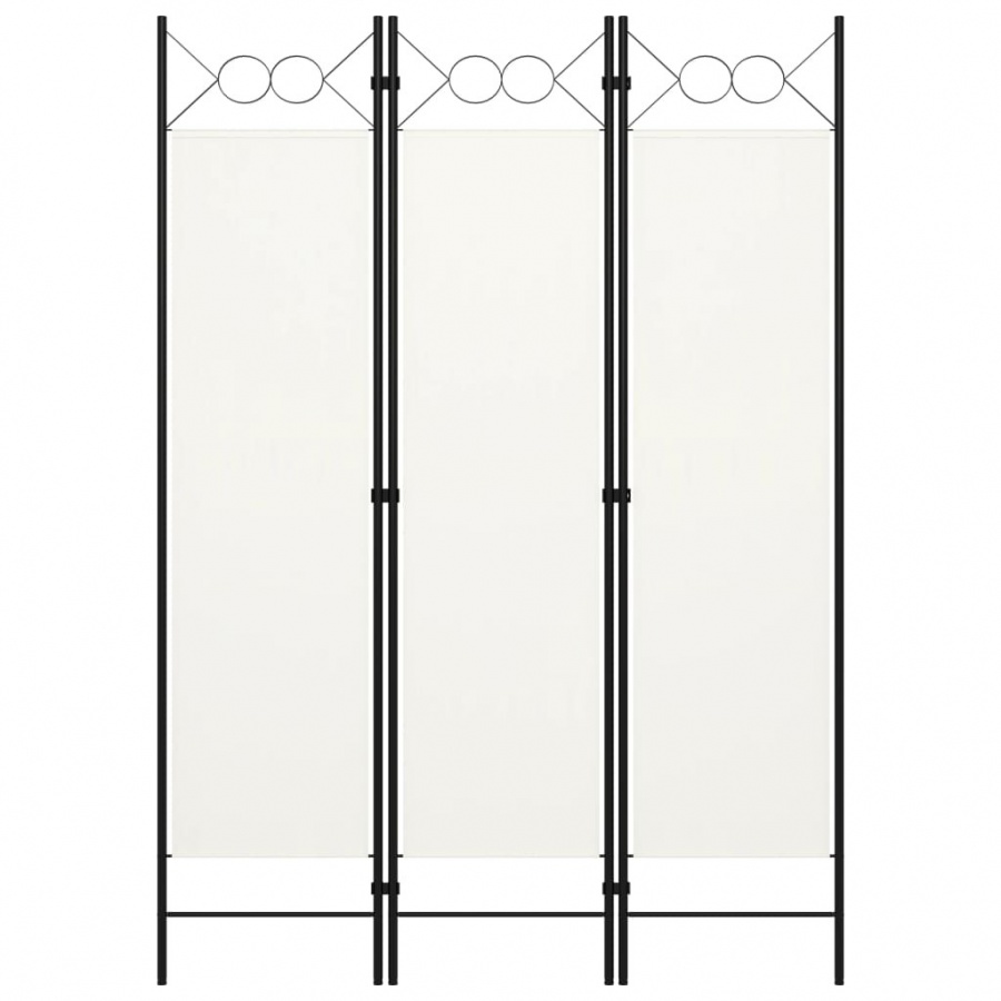 Parawan 3-panelowy, kremowy, 120 x 180 cm