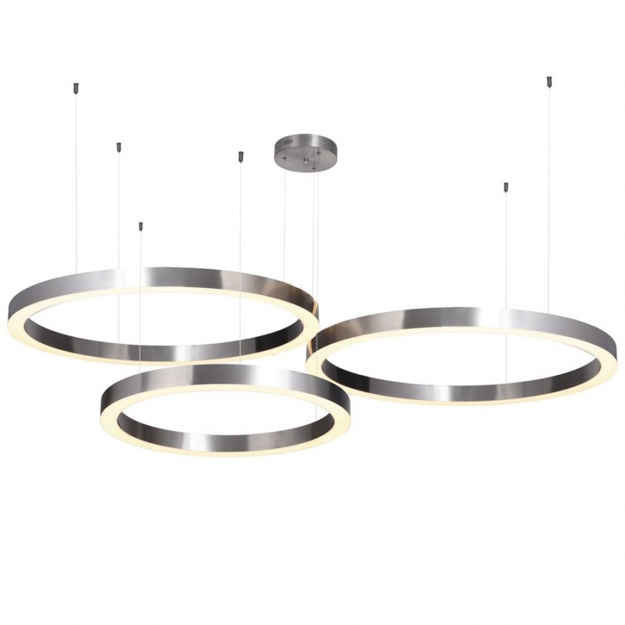 Lampa wisząca circle 60+80+80 led nikiel na 1 podsufitce