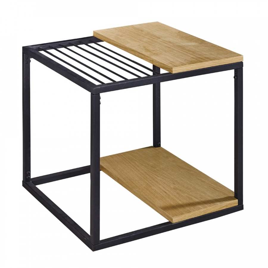 Stolik GALLER dąb gazetnik MDF metal