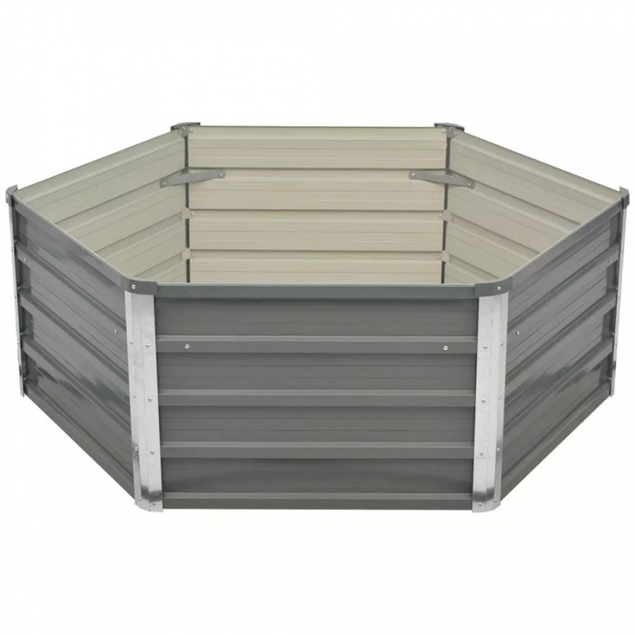 Donica do podniesionej grządki 129 x 129 x 46 cm, stal galwanizowana, szara