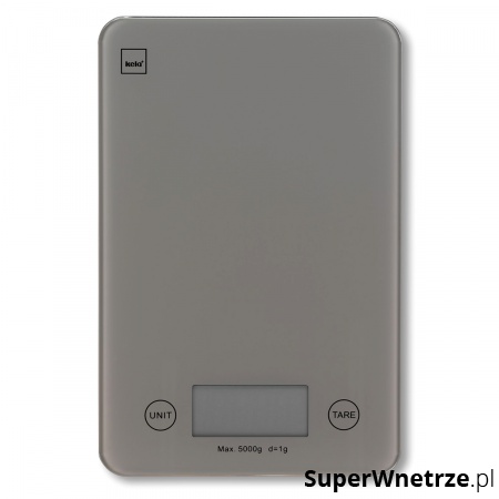 elektroniczna waga kuchenna, nośność 5 kg, szara