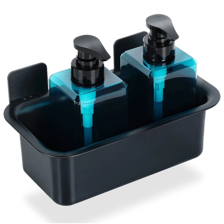 Półka pod prysznic czarna przyklejana 23,5x13,5x11,5 cm