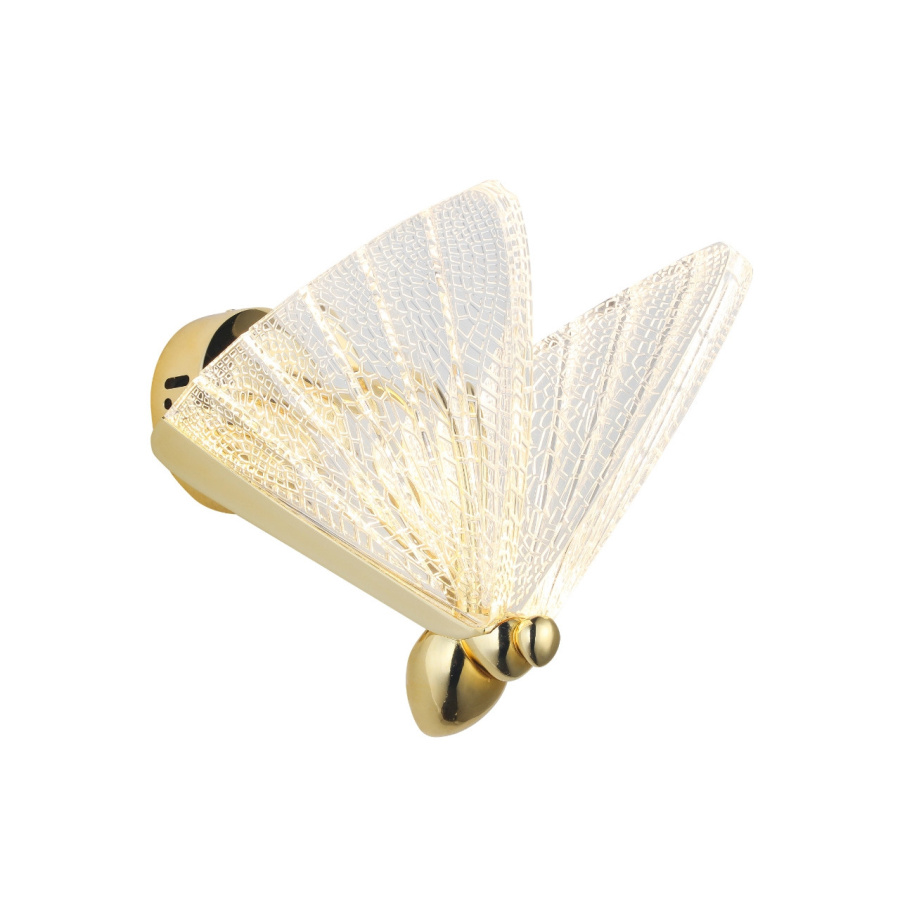 Lampa ścienna bee led złota 22 cm