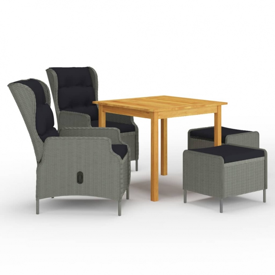 5-częściowy zestaw mebli ogrodowych, jasnoszary