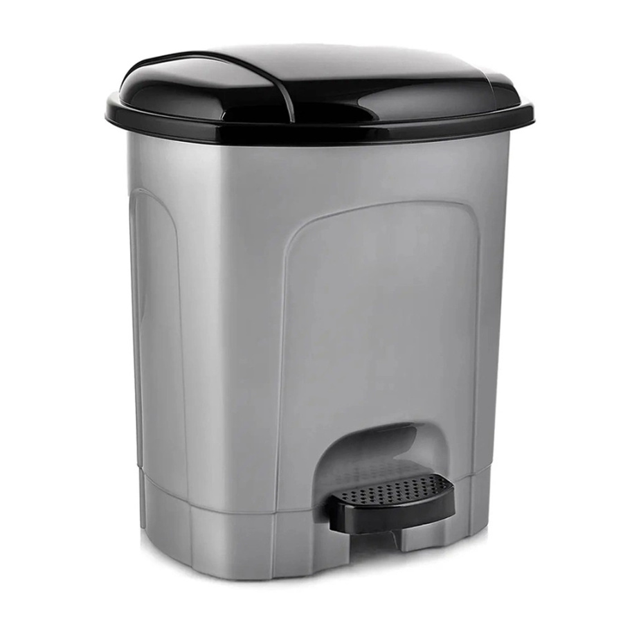 Kosz na śmieci z pedałem plastikowy szary 3 l