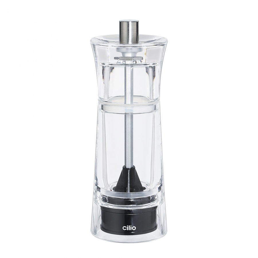 Młynek do przypraw, tworzywo sztuczne, śred. 5,5 x 14 cm, przezroczysty