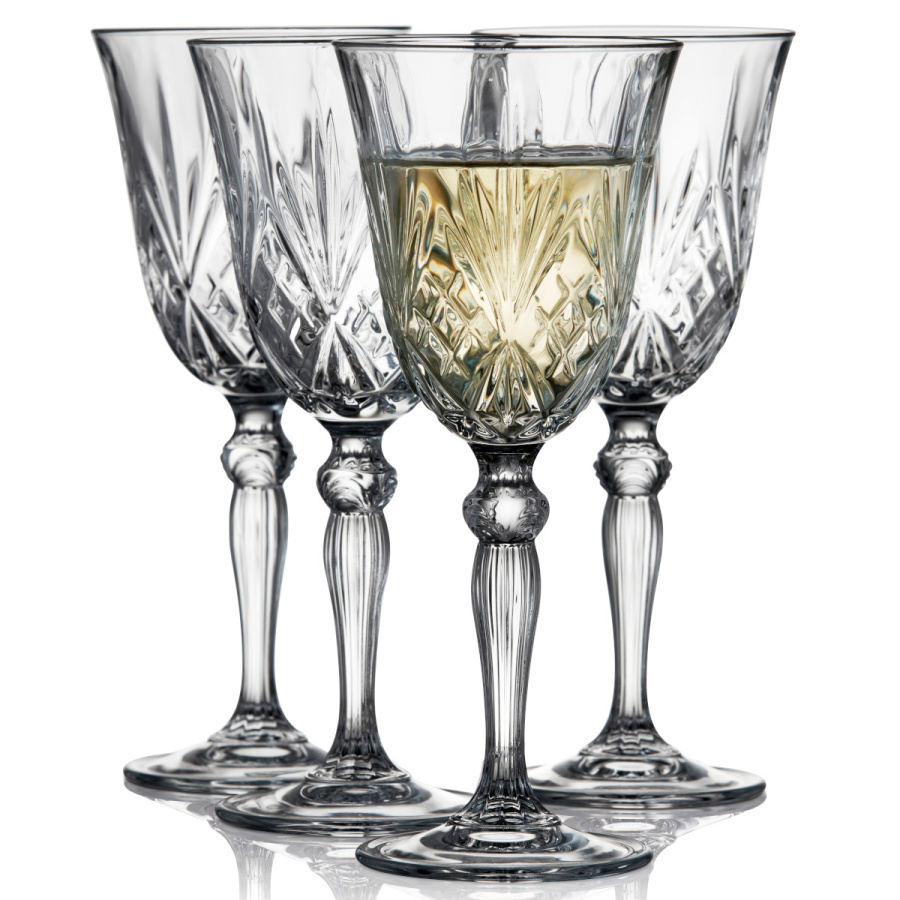 Kieliszki do białego wina z kryształowego szkła melodia 210 ml 4 sztuki 916099