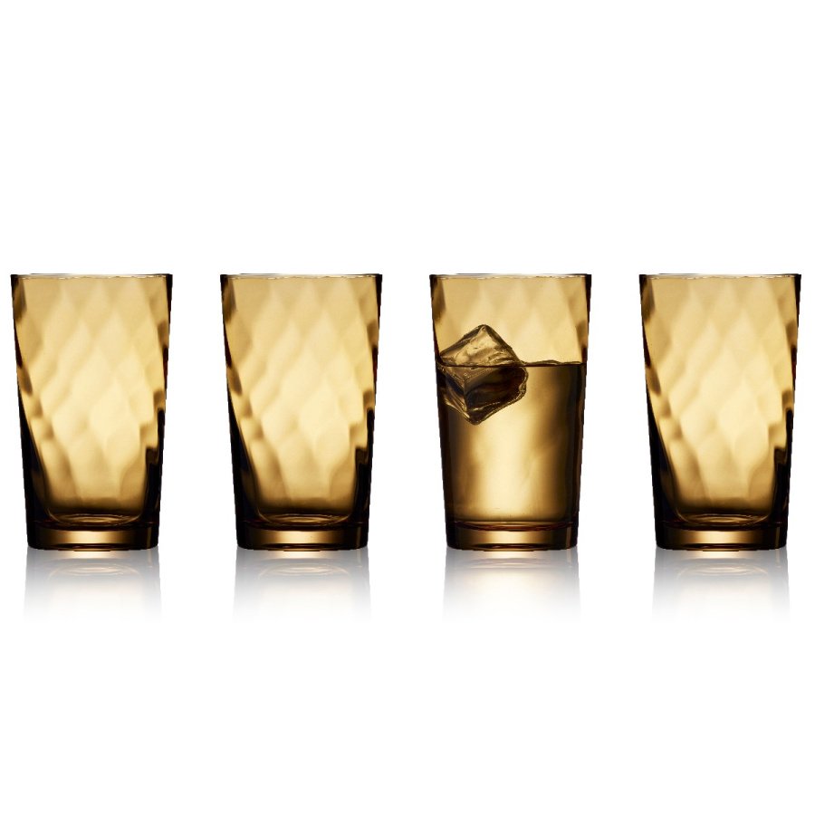 Szklanki wysokie vienna 400 ml 4 sztuki bursztynowe 31722